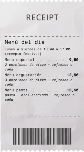 Ticket de Pizza Margherita